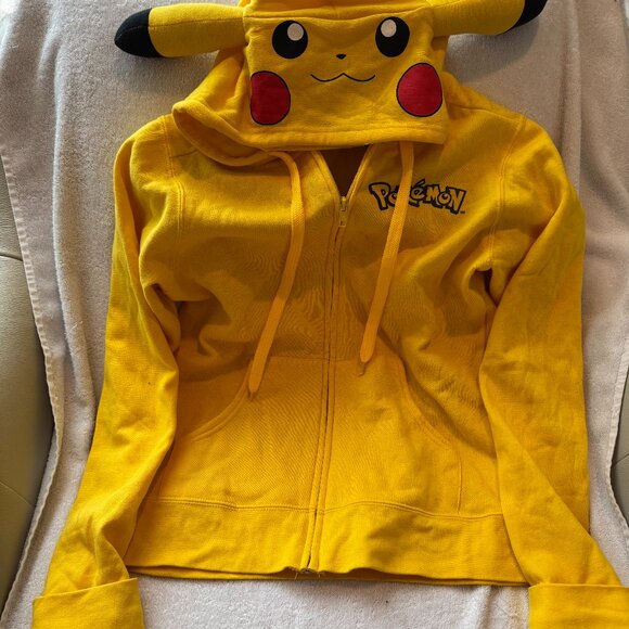 Pokemon Pikachu Unisex Youth/Tween Hooded Sweatshirt Jacket Youth Size L - Picture 1 of 3